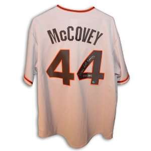  Willie McCovey Signed Jersey   with 521 HRs Inscription 