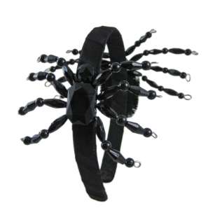 Bethany Lowe Halloween Beaded Spider Headband Black  