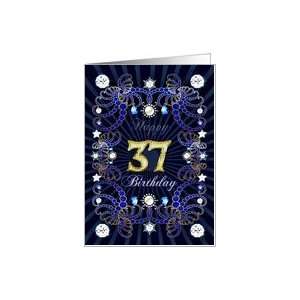  37th Birthday card, Diamonds and Jewels effect Card Toys & Games