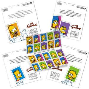 The Simpsons Complete Set of 4 Different Booklets US Stamps  