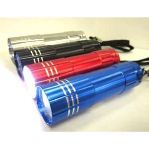 Pack of 4 Super Bright 9 LED Heavy duty Compact Aluminum Flashlight, 4 