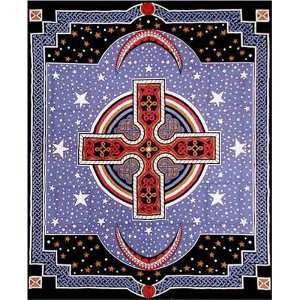  Celtic Cross Indian Bedspread, Twin Size