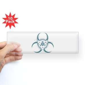  Bumper Sticker Clear (10 Pack) Biohazard Symbol 