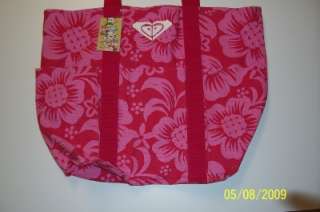 ROXY PURSE HAND BAG TOTE PINK W/ LIGHT PINK FLOWERS NWT  