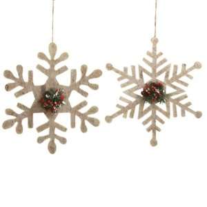  Pack of 4 Large Birch and Festive Pine Snowflake Christmas 