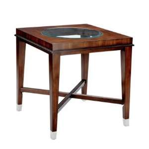  Broadway Collection Contemporary Square Glass Top End 