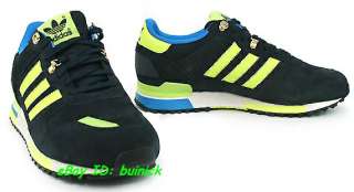 ADIDAS ZX 700 Trainers Black Yellow Blue Suede Mesh outdoor new UK8 