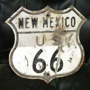   Mexico US Route 66 Highway Gas Oil Emb. Diecut Shield Sign HTF  
