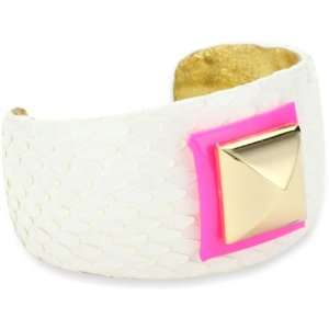   Extreme Neon Python Square and Pyramid Large Cuff Bracelet Jewelry