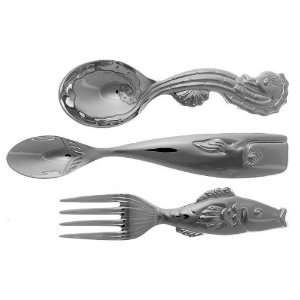 Reed & Barton Sea Tails (Stainless) 3 Piece Baby Set (BF, BS, INS 