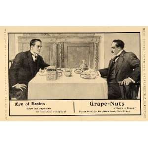 1909 Ad Postum Cereal Grape Nuts Breakfast Businessmen   Original 