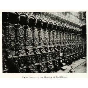 1907 Print Cordova Andalusia Spain Choir Stall Mosque Cathedral Church 
