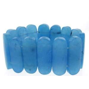  Long Cushion Stretch Bracelet   Blue Quartz Jewelry
