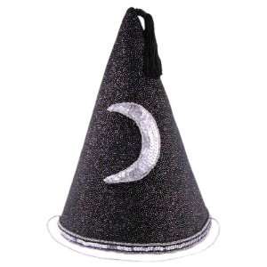  Black Celestial Moon Merlin Wizard Cone Hat, Child Size 
