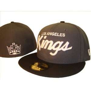   LA Kings Carcoal Grey New Era 5950 Fitted Baseball Cap Hat Size 7