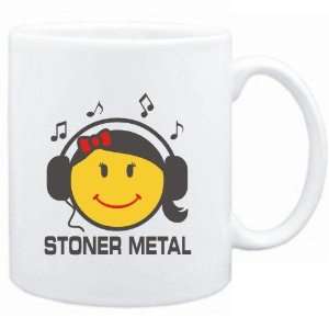    Mug White  Stoner Metal   female smiley  Music