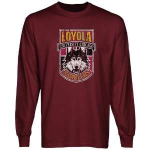  Loyola Chicago Ramblers Distressed Primary Long Sleeve T 