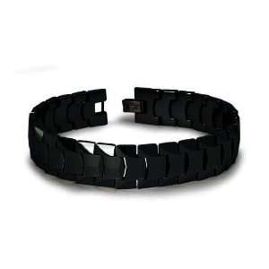  Tungsten Mens Black Link Bracelet 8.5 Jewelry