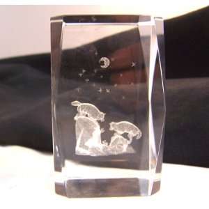  Laser Art Crystal with Wolves 