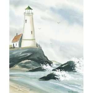  Lighthouse Rocky Cliff Poster Print