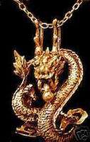 Gold Plated Fire breathing Dragon Pendant Charm Silver  