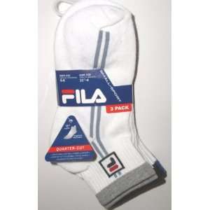 Fila Small Sport Boys Quarter Cut Socks, 3 pair, Sock Size 6 8, Shoe 