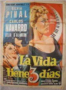 La vida tiene tres días mexican movie poster 1955 51  
