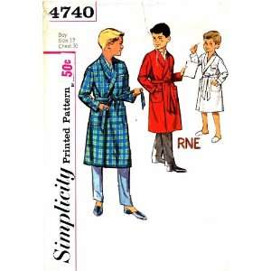  Simplicity 4740 Vintage Sewing Pattern Boys Robe Size 12 