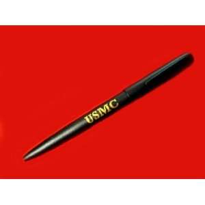   Corps Black Matte Fisher Space Pen with USMC Initials