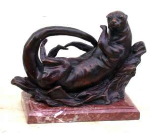 Cast Bronze Otter Statue  