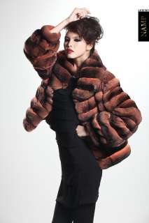 Top luxury Chinchilla Fur Coat + Golden  