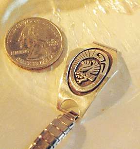 Navajo Sterling Silver Eagle Overlay Ladies Watch Band  