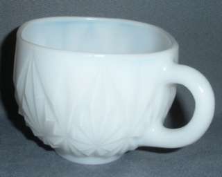 10 MILK GLASS PUNCH CUPS ANCHOR HOCKING VINTAGE SQUARE  