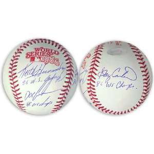 Dwight Doc Gooden, Keith Hernandez, Gary Carter Autographed 1986 