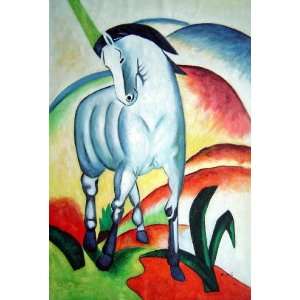 Blue Horse, Franz Marc Reproduction Oil Painting 36 x 24 inches