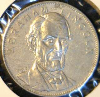 Abraham Lincoln Commemorative Famous Faces Shell Game Medal   Token 