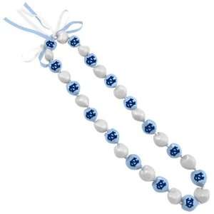   (UNC) Ladies Carolina Blue White Kukui Lei Necklace