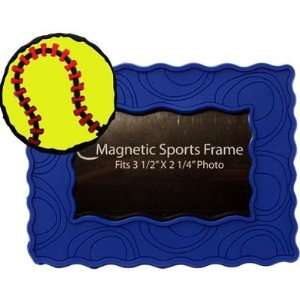  Chalk Talk Blue Softball Magnetic Picture Frame   Baseball 