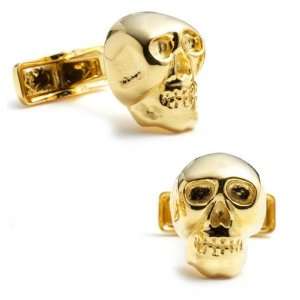  Gold Vermeil Skull Cufflinks w/ Jewelry Box Cufflinks 
