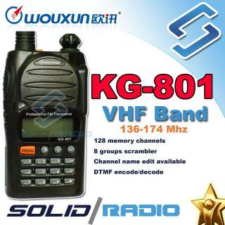 Up for sale is a Wouxun KG 801 VHF radio with FREE PTT earpiece. 100 