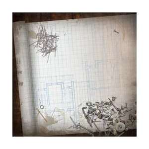  Paper House Blueprint Paper 12X12; 25 Items/Order Arts 