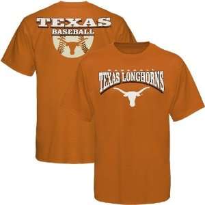  NCAA Texas Longhorns Burnt Orange Half Baseball Graphic T 