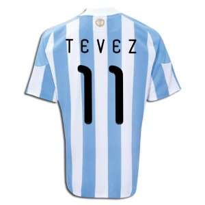  #11 Tevez Argentina Home 2010 World Cup Jersey (Size L 