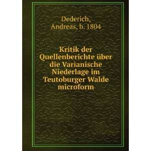   Teutoburger Walde microform Andreas, b. 1804 Dederich 