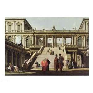  Castle Courtyard, 1762 Finest LAMINATED Print Giovanni 