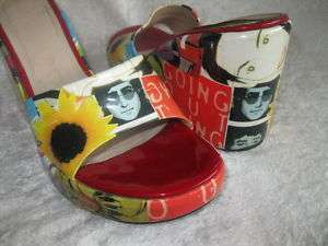 Lennon McCartney Beatles Slides Sandal Shoes 8B 8 B  