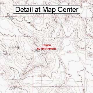 USGS Topographic Quadrangle Map   Teigen, Montana (Folded/Waterproof 