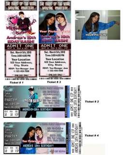   BIEBER BIRTHDAY PARTY TICKET INVITATIONS VIP PASSES AND FAVORS  