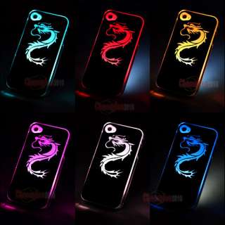 Electron Glowing Flash Light Dragon Back Cover Housing Case For iPhone 