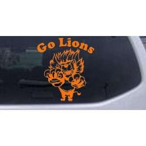  Go Lions Team Sports Car Window Wall Laptop Decal Sticker    Orange 